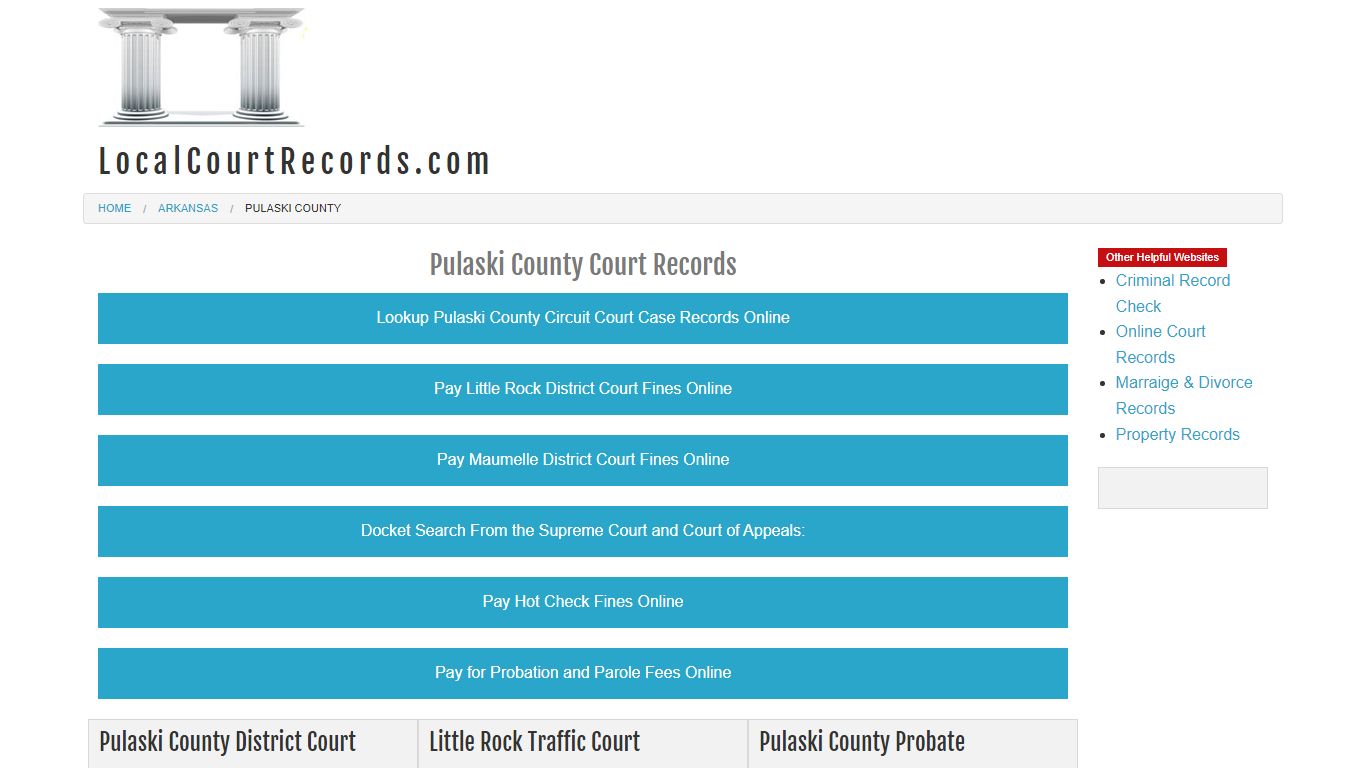 Pulaski County Court Records - Arkansas